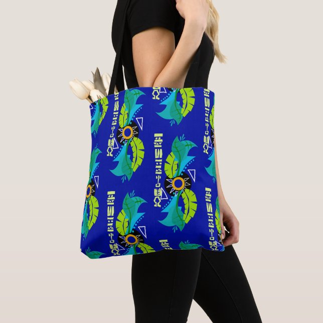Tote bag with African style ankara fabric pattern (Close Up)