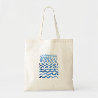 Tote Bag with blue waves print