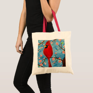 Tote Bag with Charlie Cardinal in Spring
