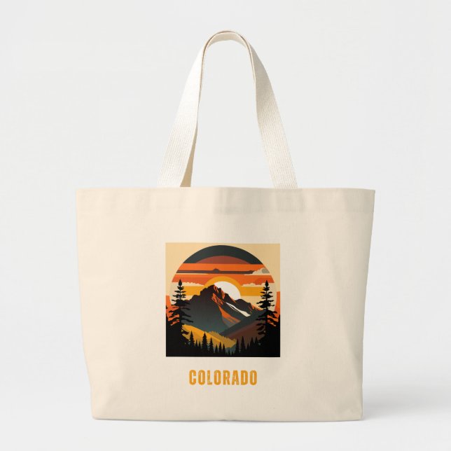 Tote Bag with Colorado Mountains Design (Front)