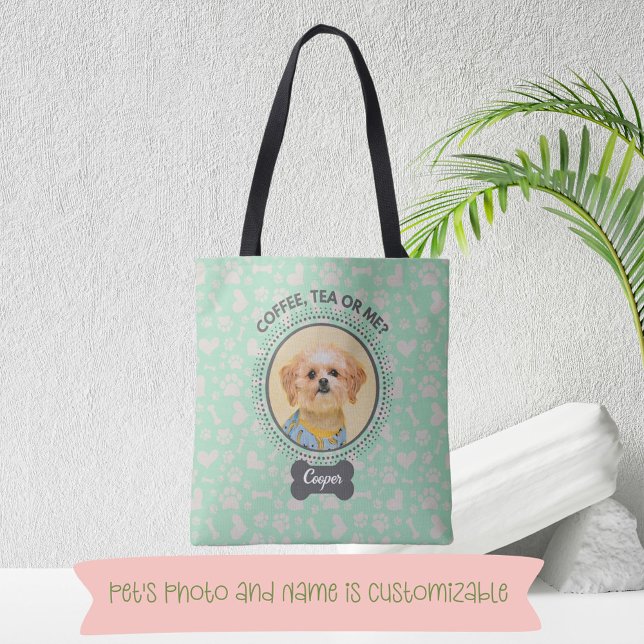 Tote Bag with Custom Pet Portrait & Name (Carry Your Pet Portrait On The Go!)
