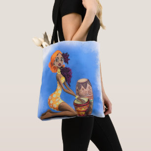 Tote Bag with Drummer Girl