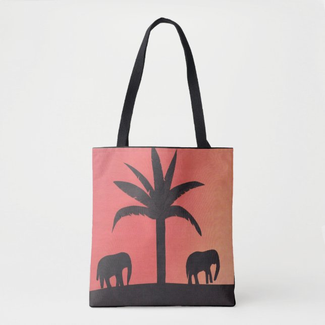Tote Bag with Elephant Design (Front)