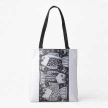 Tote bag with fish