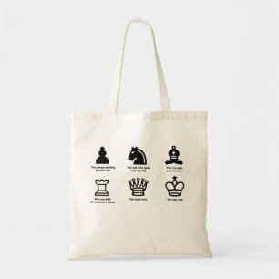 Tote bag with funny chess design