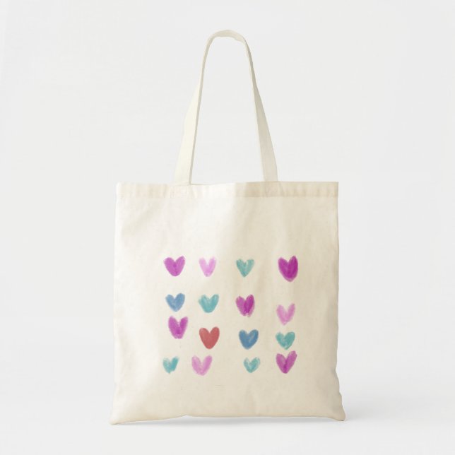 Tote Bag With Hearts (Front)