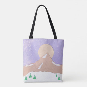 Tote Bag with Mountain Scene