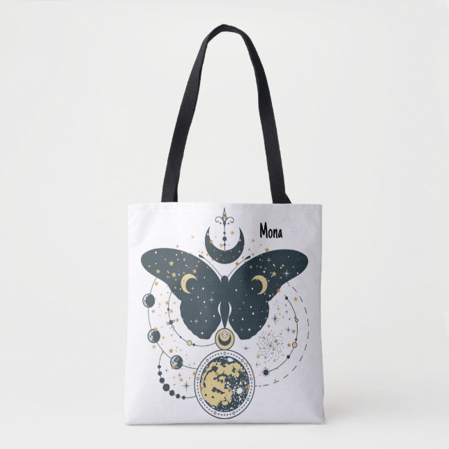 Tote Bag with Mystical Butterfly & Sky (Front)