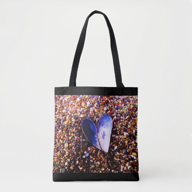 Tote bag with Seashells and Beach pebbles (Front)