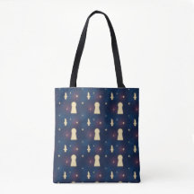 Tote Bag With Starry Night Knife Keyhole Pattern