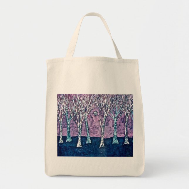 Tote Bag with Trees in Winter (Front)
