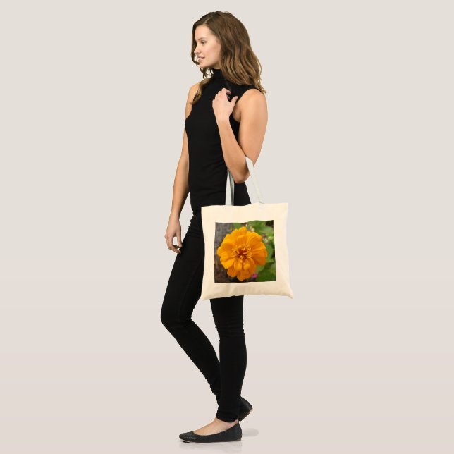 Tote Bag With Zinnia (Front (Model))