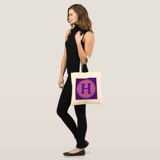 Tote Bag - Yoga Zen - Personalised - Add Initial (Front (Model))
