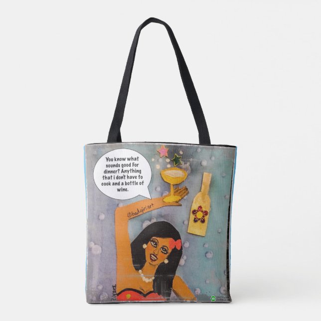 Tote bag- you know what sounds good for dinner? bag (Back)