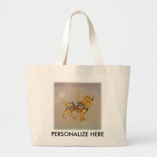 Tote Bags - Carousel Lion SQ