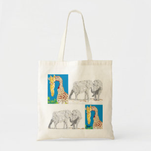 Tote Bags /Giraffes and Elephants