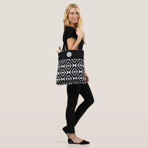 Tote Black White Ikat Bag