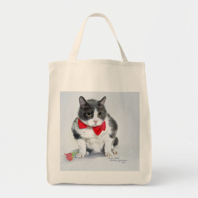 tote featuring grumpy Felix (Front)