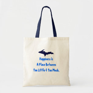 Tote Finnish Proverb Happiness Is A Place Btwn Too Bag