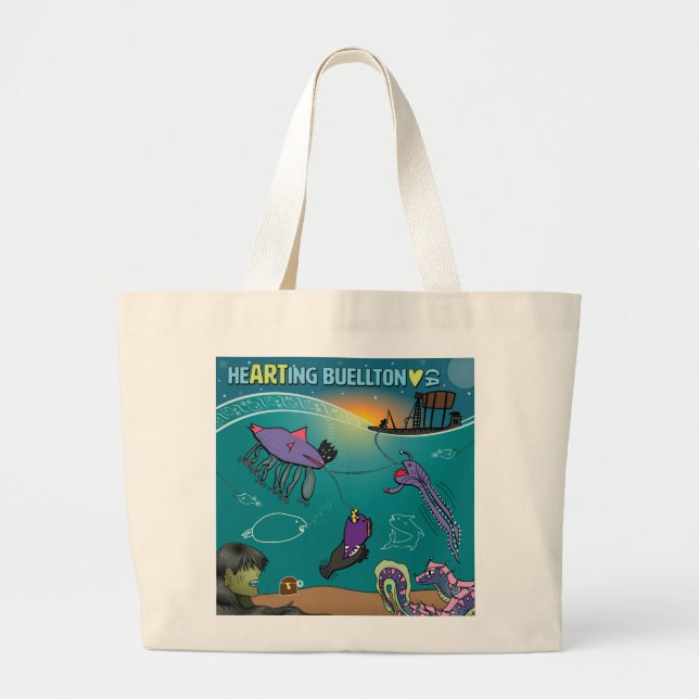 Tote - Fishing for Sea Monsters - Buellton.Art  (Front)