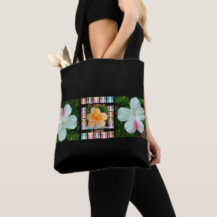 Tote, Hawaiian Tapestry w/ Hibiscus Tote Bag