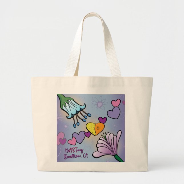 Tote - heARTing Flowers - Buellton.Art  (Front)
