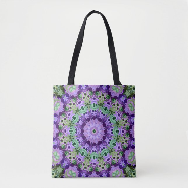 Tote Mandala round pattern kaleidoscope retro hipp Bag (Front)