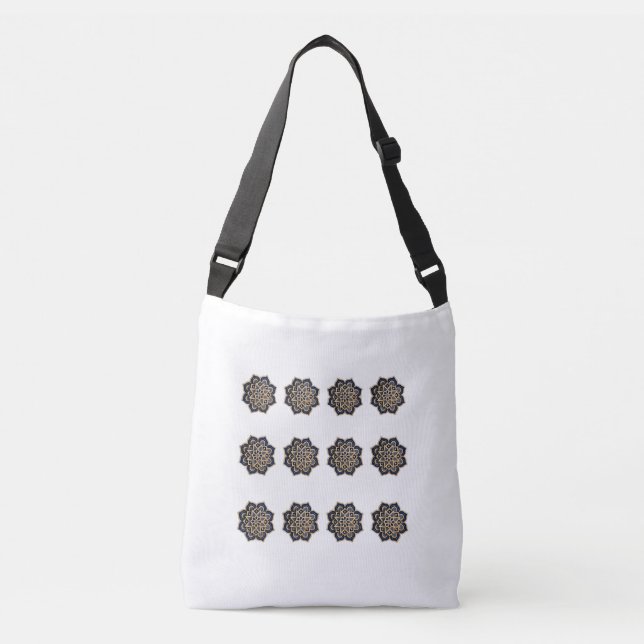 Tote-Navy Mandala 3D-Effect Tote Bag (Front)