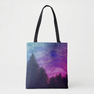 Tote - Pink "Golden Sunset Pines"  by All Joy Art Bag