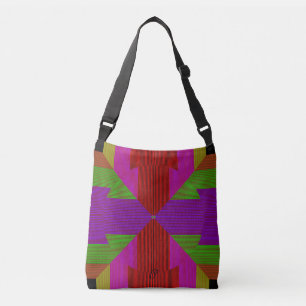 Tote: Stylish With Bold Colourful Geometric Design Crossbody Bag