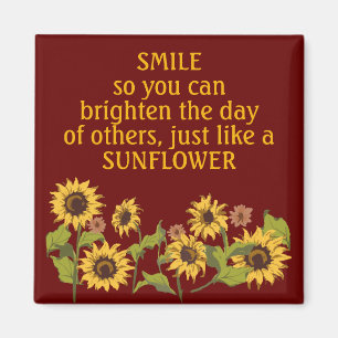 Tote - Sunflowers Smile Quote w/ editable text Magnet