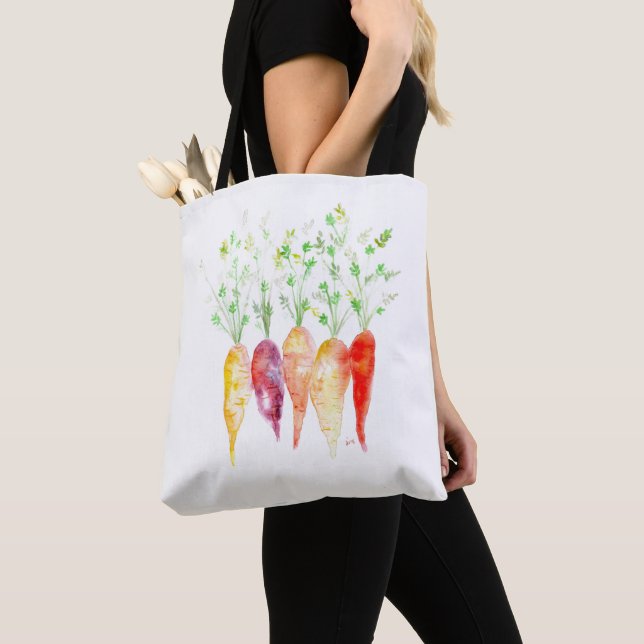 Tote - Watercolor Heirloom Carrots Bag (Close Up)
