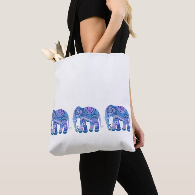 TOTE with an blue elephant Bag (Close Up)