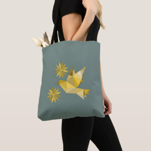 Tote with creative bird with flower bag