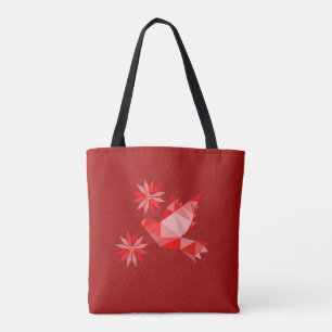 Tote with creative bird with flower bag