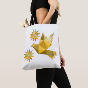 Tote with creative bird with flower bag
