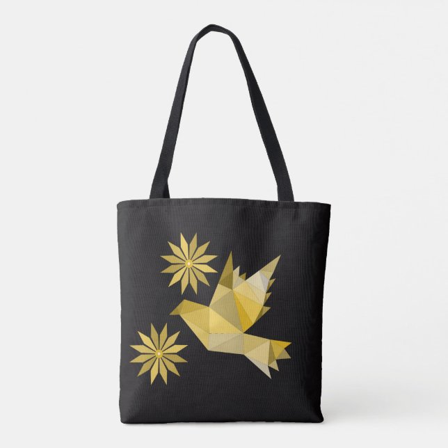 Tote with creative bird with flower bag (Back)
