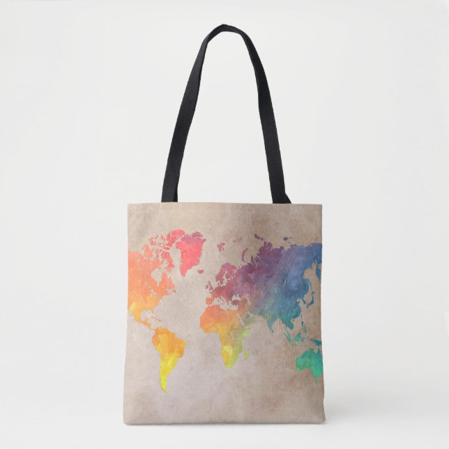 Tote  world map #map bag (Front)