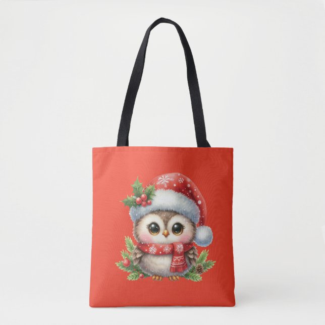 Totebag Christmas Owl  - All over print totebag Tote Bag (Front)