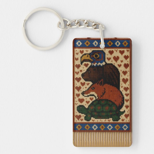 Totem Animal Beads Key Ring (Front)