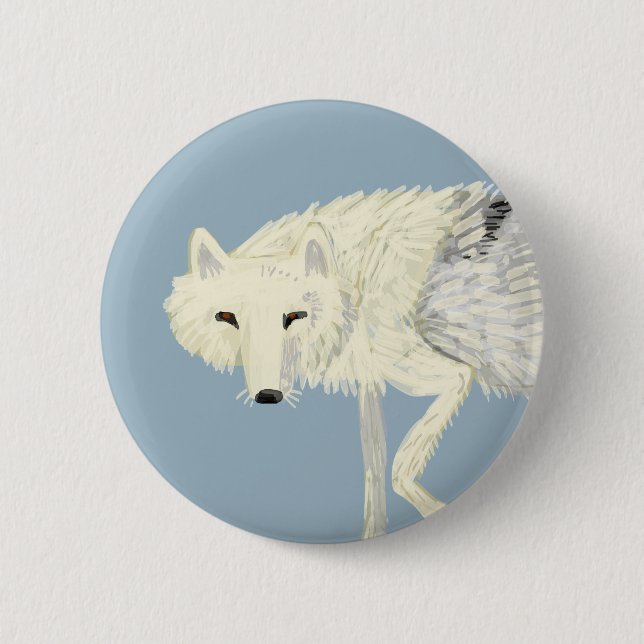 Totem Artic Wolf 6 Cm Round Badge (Front)