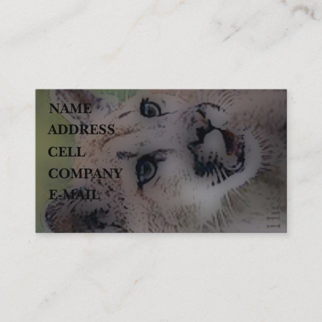 'Totem Cougar on the Hunt' Business Card (Front)