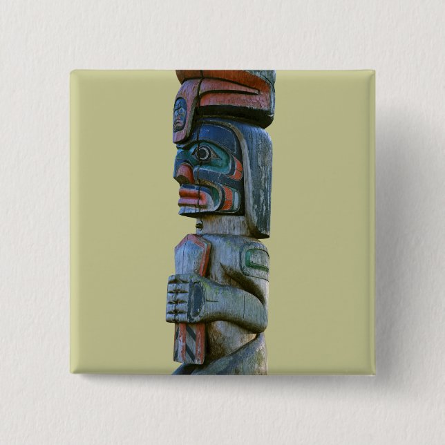 Totem Pole 15 Cm Square Badge (Front)