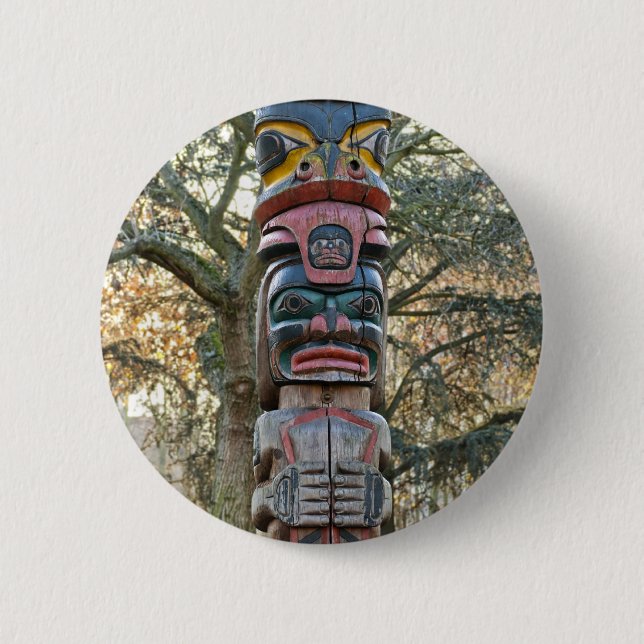 Totem Pole 6 Cm Round Badge (Front)