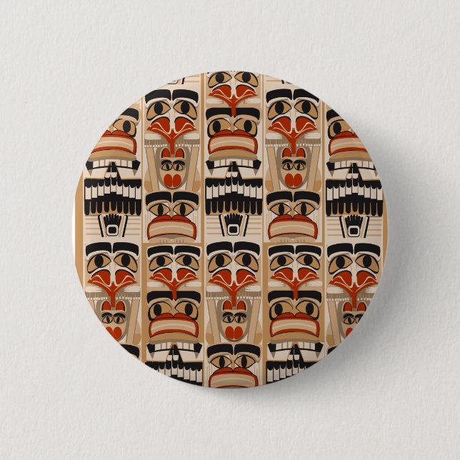 Totem Pole 6 Cm Round Badge (Front)
