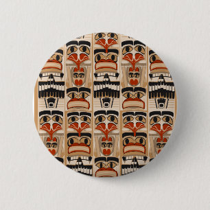 Totem Pole 6 Cm Round Badge