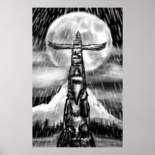 Totem Pole Art Poster