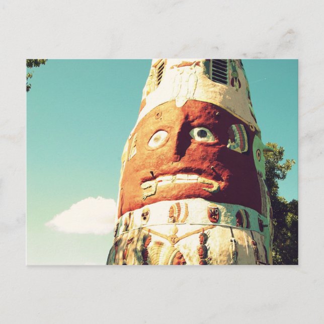 Totem Pole Face Post Card (Front)