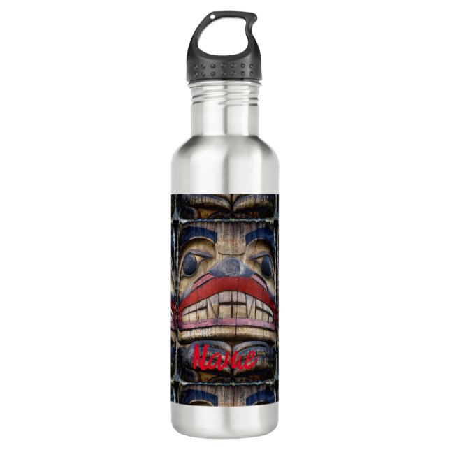 Totem Pole Face Thunder_Cove  710 Ml Water Bottle (Front)