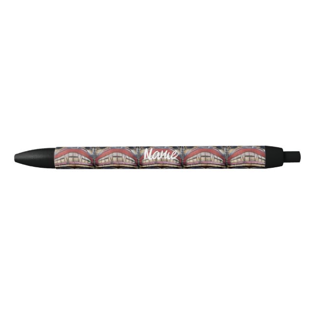 Totem Pole Face Thunder_Cove Black Ink Pen (Front)
